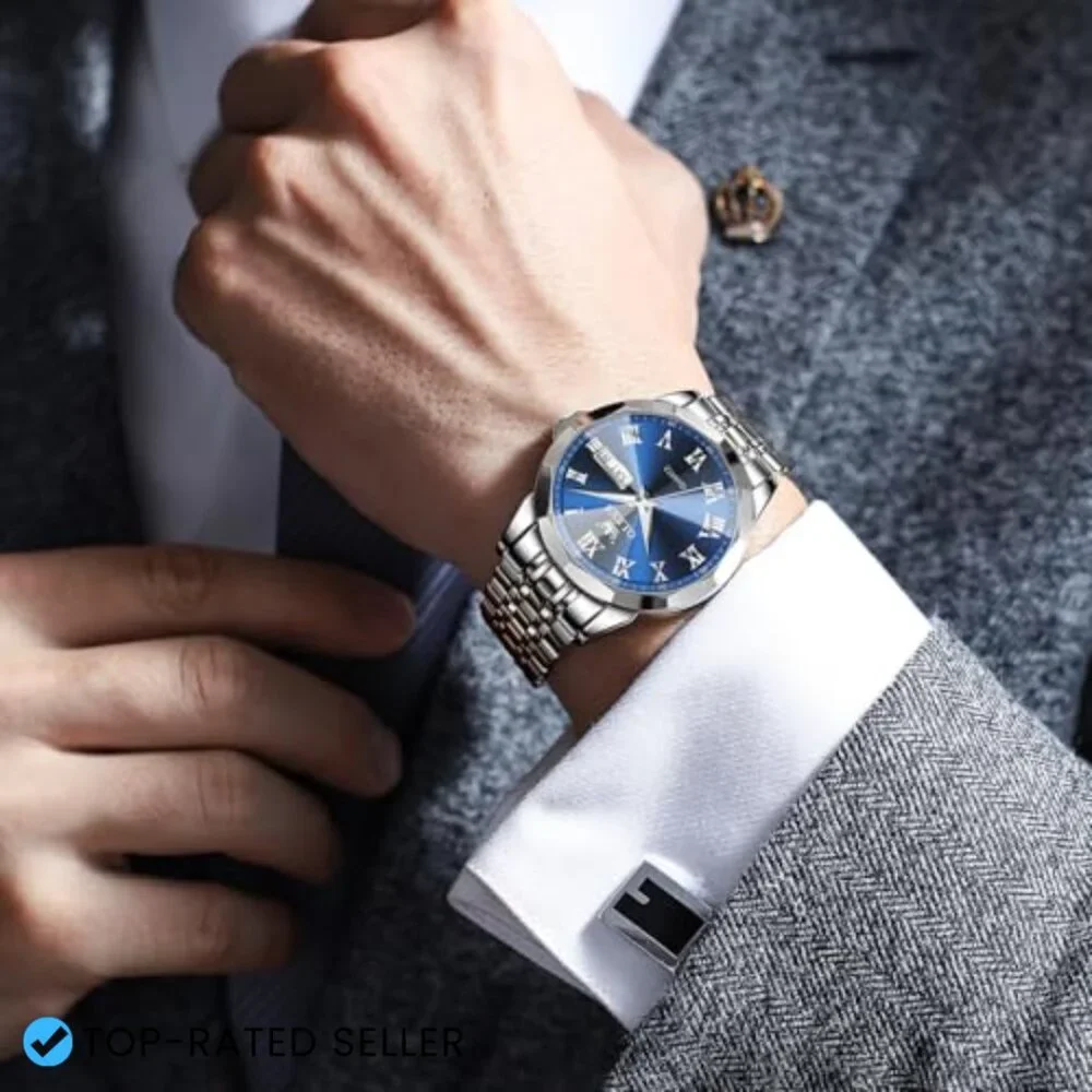 Men's Stainless Steel Dress Watch Analog Quartz Water Resistant Classic Minimal